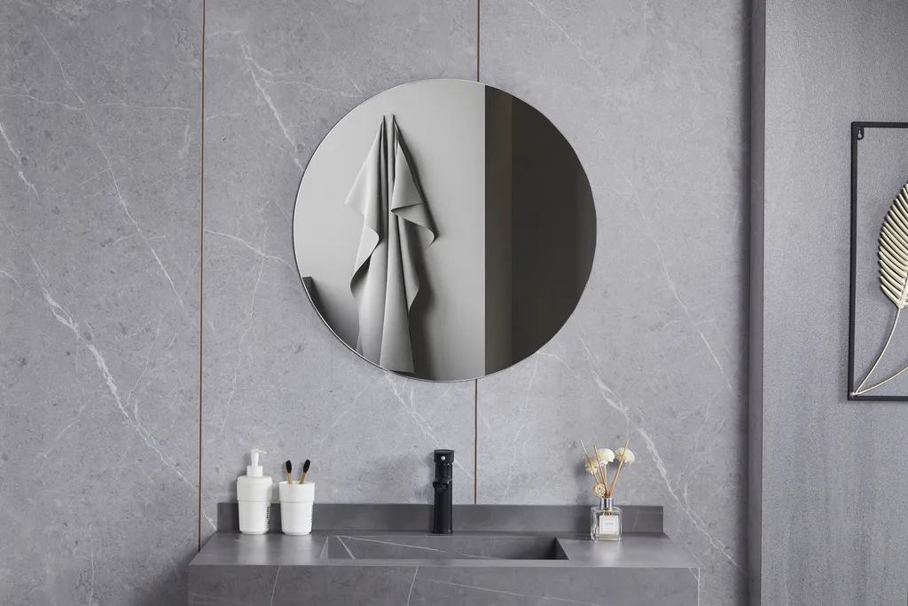 Miroir rond 60 cm sans cadre à bords polis - Qualité HD supérieure