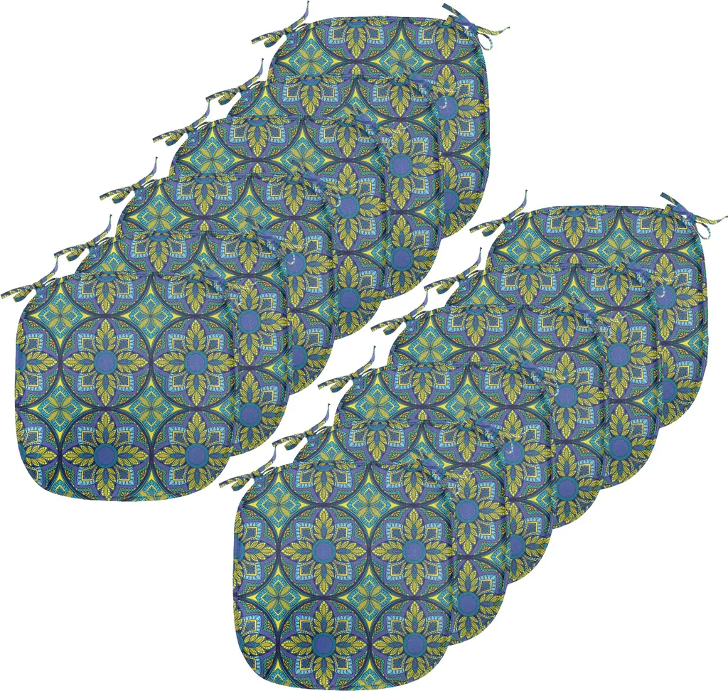 Coussin de Chaise Anti-Glisse et Anti-Taches - Set 12 Mosaïque 40x40cm
