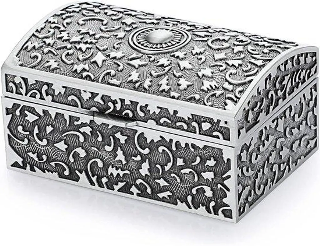 Coffret à bijoux en métal rectangulaire - Petit organisateur de luxe