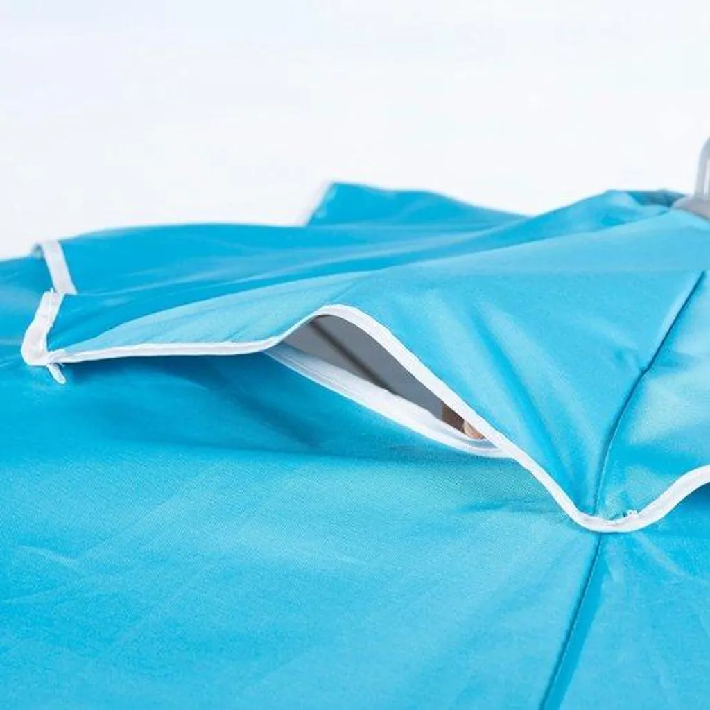 Grand parasol de jardin et plage bleu inclinable avec protection UV 50+