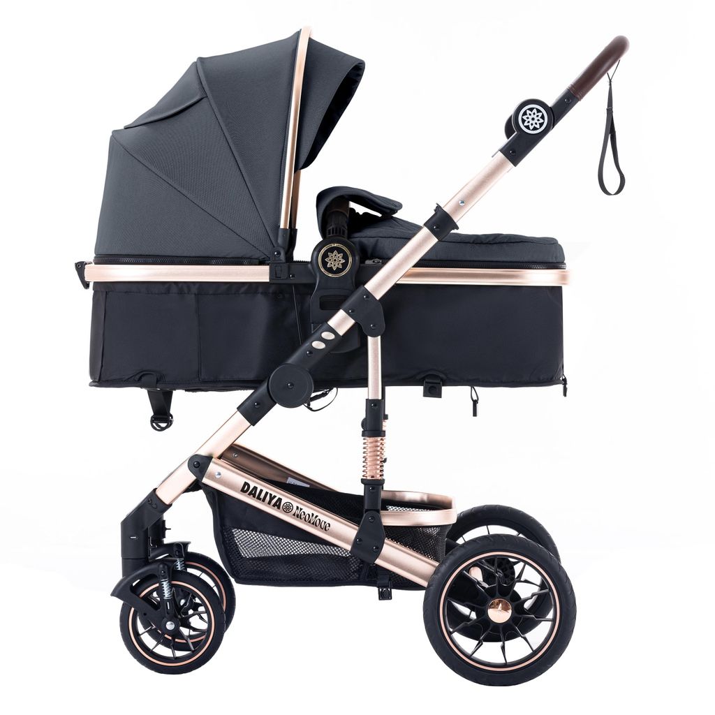 Daliya NEOMOVE 2in1 Kinderwagen, Babywanne & Sportsitz in einem, Buggy, Alu-Rahmen, Reisekinderwagen, Kombikinderwagen mit großen Einkaufskorb
