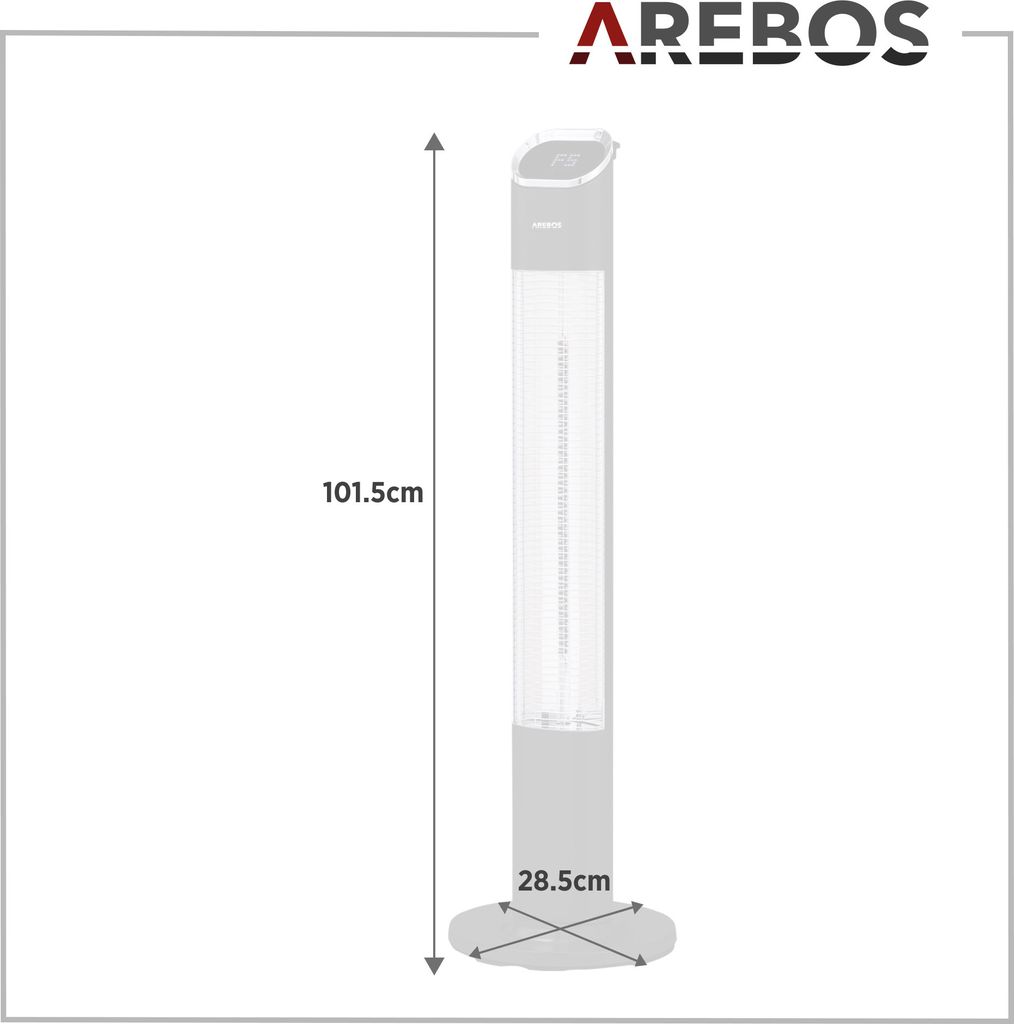 AREBOS Promiennik stojący 2000 W, 2 ustawienia ciepła, Zdjęcie produktu 10