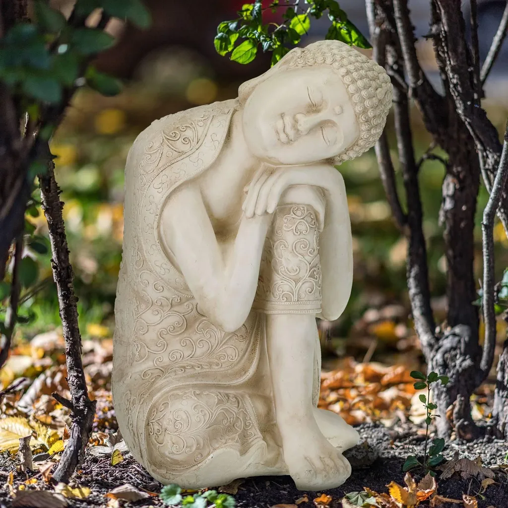 Statue Bouddha 61 cm en Magnésie - Objet Déco XXL Résistant Intempéries