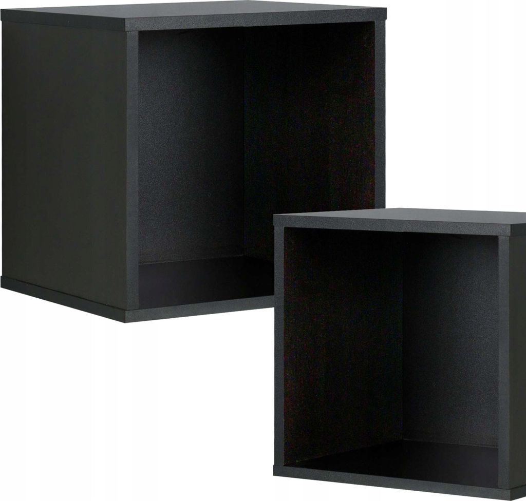 Family Meble Wohnzimmerschrank Cubo Bücherregal 1 Regalboden Wohnwand Modulare Konstruktion Holz-Regaleinheit 36,4x36,6x35 cm Schwarz