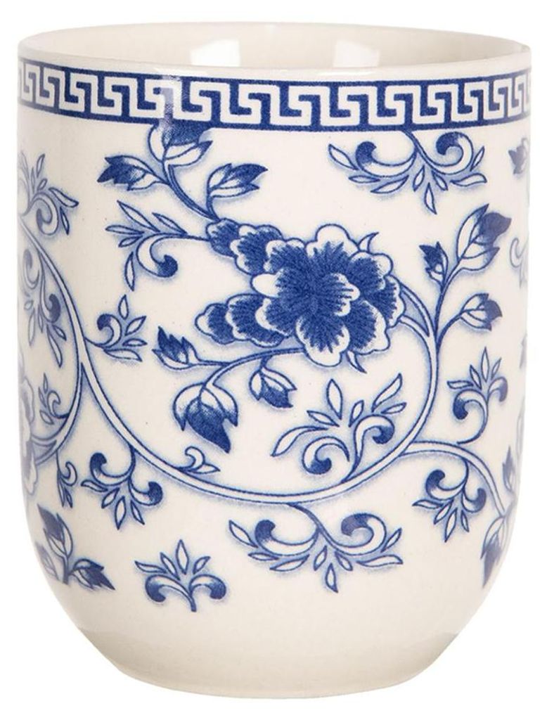 Clayre & Eef Tasse 100 ml Beige Blau Porzellan Zdjęcie produktu 