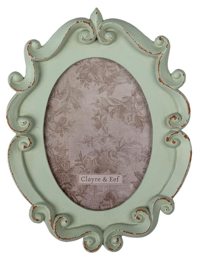 Ramka na zdjęcia Clayre & Eef 12x16 cm zielona polyresin Zdjęcie produktu 