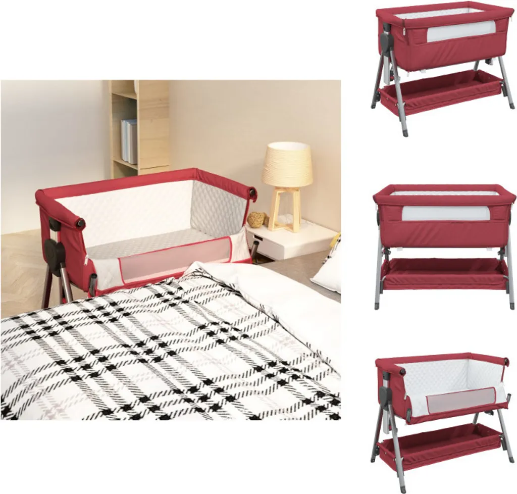vidaXL Lit Bébé avec Matelas Rouge en Tissu de Lin 120x60 cm Enfant