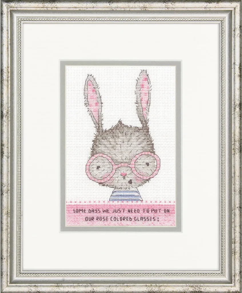 Set Punto Croce Contato Dimensions Bunny 5x7 Pollici - Kit Completo