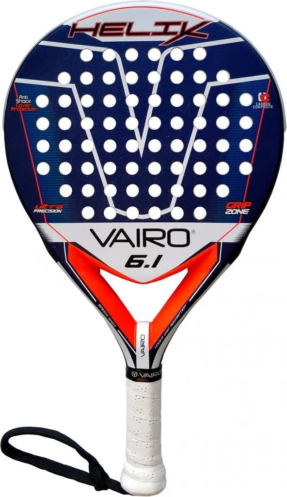 Vairo Helix 6.1 Raquette de Padel en Carbone avec Système Anti-Vibration