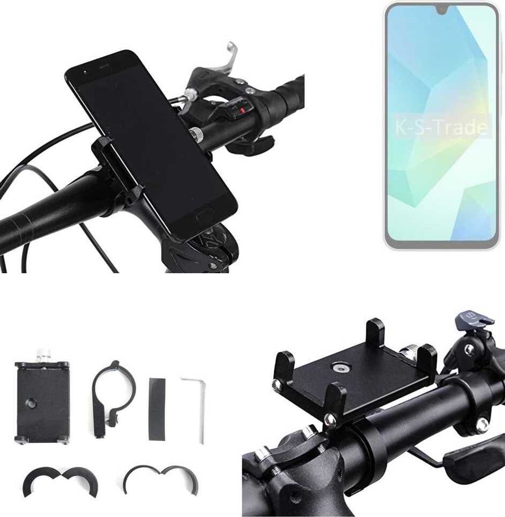 K-S-Trade Handyhalterung für das Fahrrad kompatibel mit Samsung Galaxy A16 5G Halter Lenkstange Fahrradhalterung Motorrad Bike Mount Befestigung