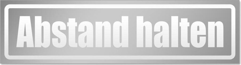 Kiwistar Abstand halten invertiert Magnetschild Schild magnetisch - 45cm Silber - Magnetfolie für Auto PKW Kfz