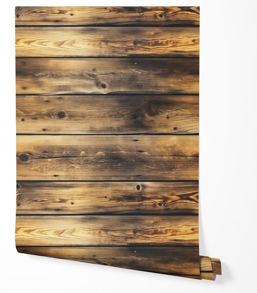 Vliestapete Holzoptik Horizontale Bretter Rustikal Dunkel Vintage Natürliche Struktur Braun Holzdesign Wohnzimmer Schlafzimmer Küche Flur UV-best...