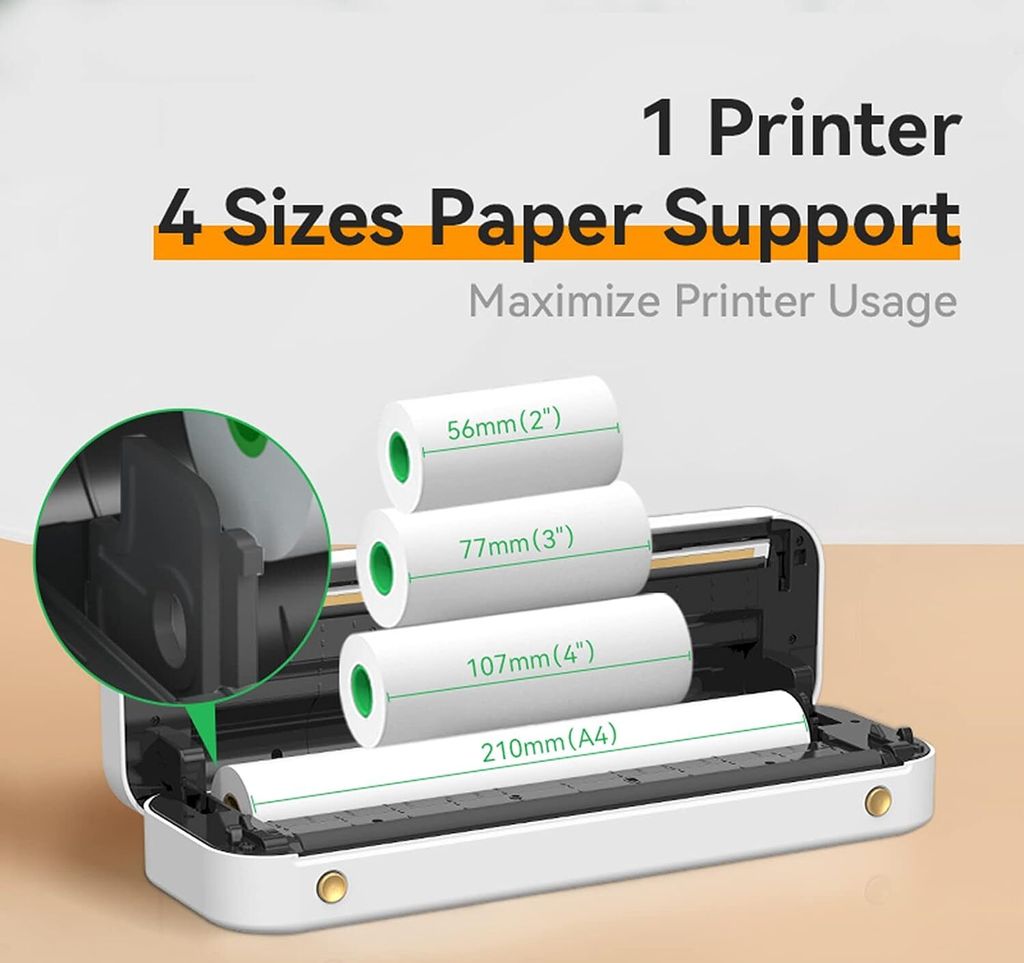 PeriPage Mobiler Drucker A4 Labelprinter für Unterwegs, Produktbild 7