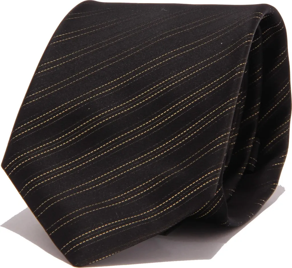 Lorenzo Cana - Cravatta extra a righe dorate nere in 100% seta - 165 cm di lunghezza - 8436699