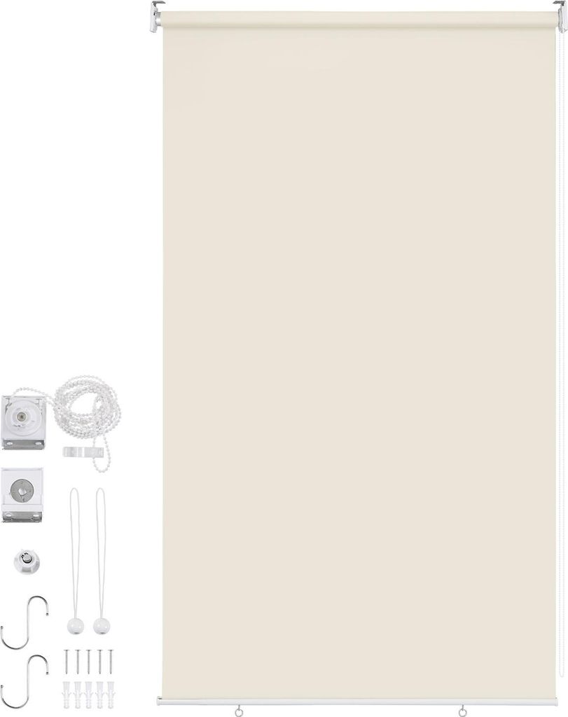 Izrielar Senkrechtmarkise 140x240 cm Balkonrollo Beige UV Schutz Sonnenschutz Sichtschutz wasserdicht wetterfest Balkon Terrasse