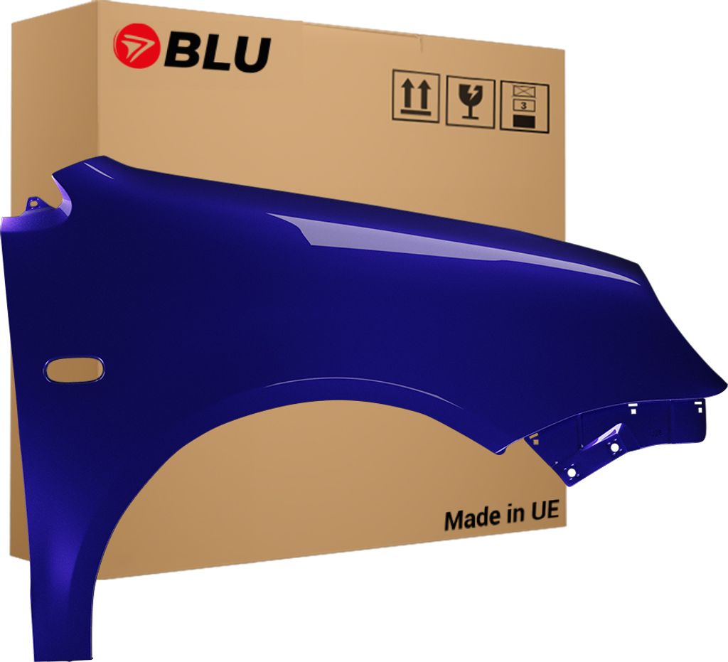 BLU Kotflügel Passend für VW Volkswagen Polo 9N IV 4 LB5N Rechts Blau IndigoBlau | 2001-2005 | Vorderseite Vorne | Lackiert | Einbaufertig