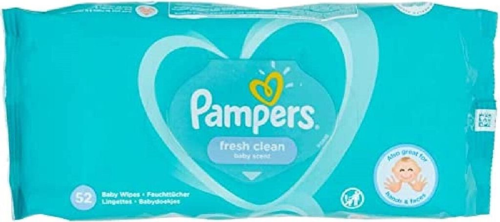 A package of Pampers baby wipes.