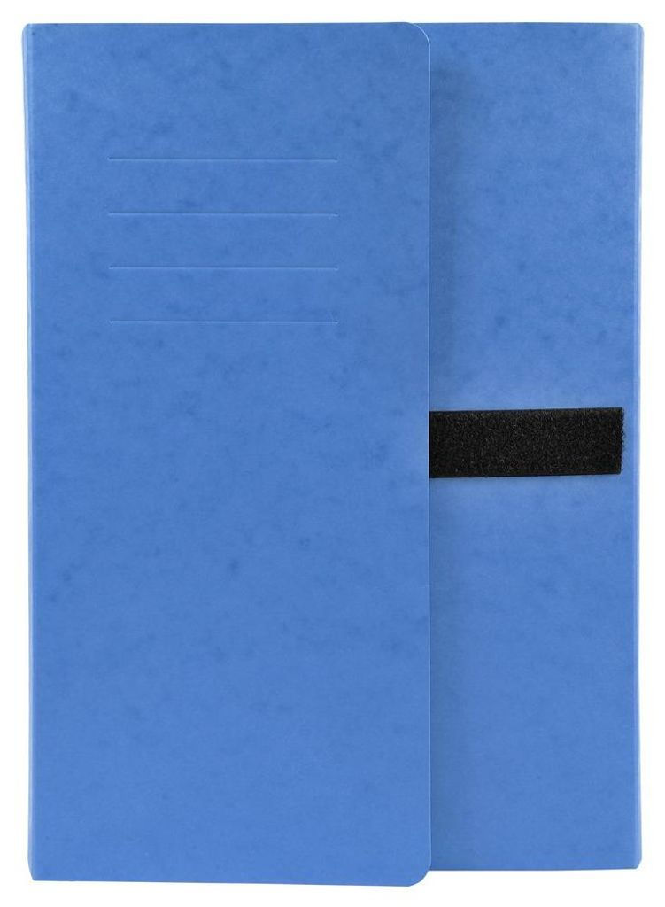 x erweiterbare Mappe, glänzender Karton, 3 Klappen, Klettverschluss, 24 x 32 cm, A4, blau
