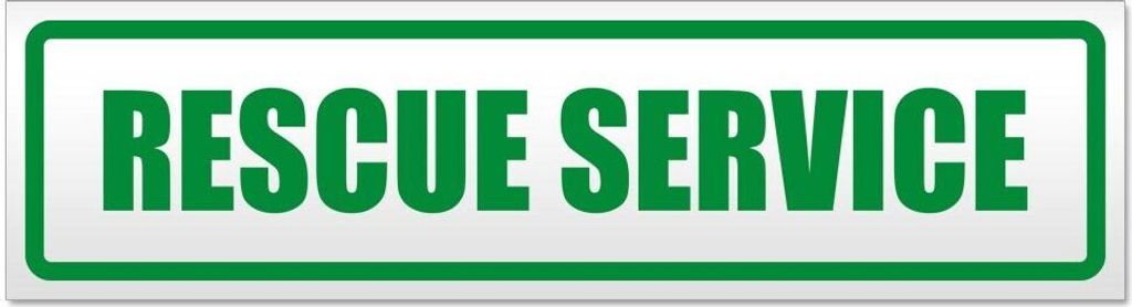 Kiwistar Rescue Service Magnetschild Schild magnetisch - 20cm Grün - Magnetfolie für Auto PKW Kfz