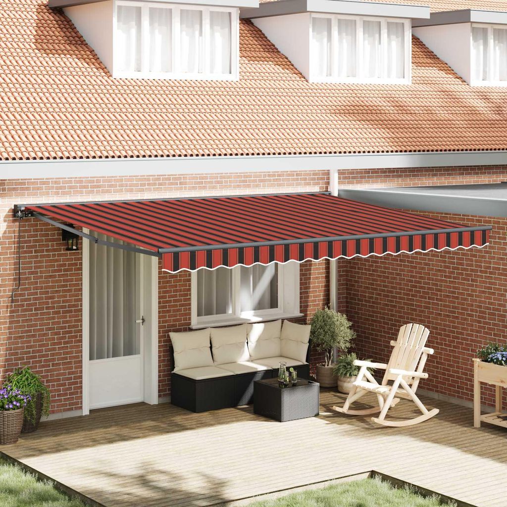 vidaXL Markisenrahmen Orange und Schwarz 450 x 300 cm