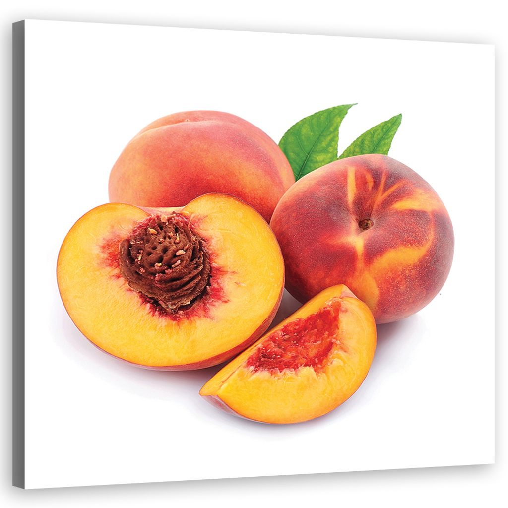 Leinwandbild Obst Pfirsiche 60x60 Feeby Orange bild für die wand bereit zum aufhängen