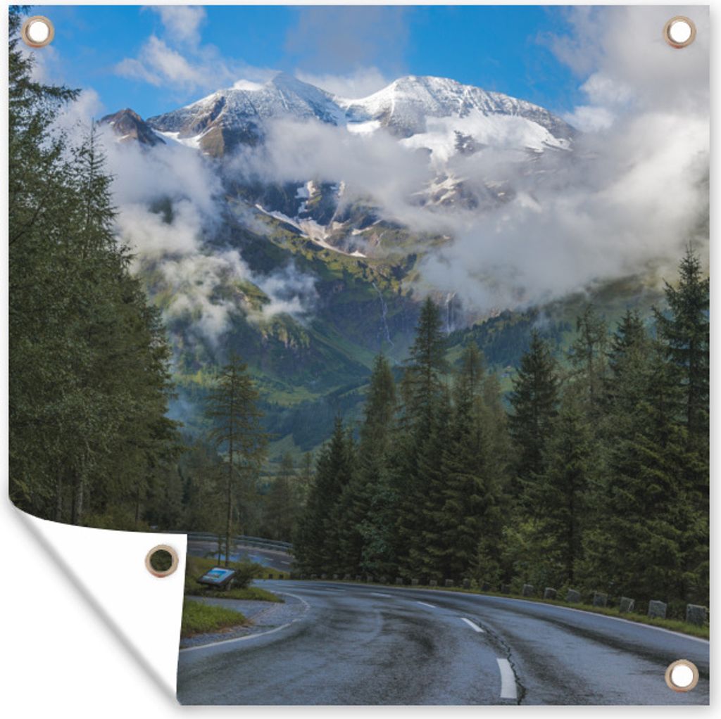MuchoWow 50x50 cm Outdoor-Poster Gartendeko Sichtschutz Garten Poster für den Garten Unterwegs am österreichischen Großglockner in Europa