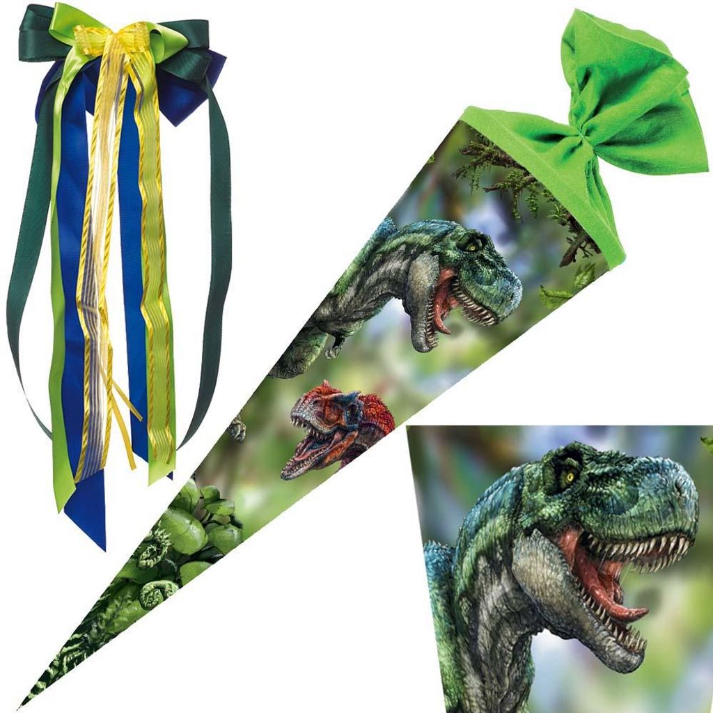 Nestler Schultüte Dinosaurier T-Rex 70 cm mit / ohne Schleife, Motiv / Ausführung:Coppenrath T-Rex World - mit Schleife