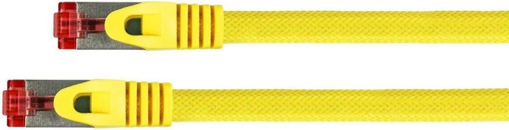 Cat 6 SFTP Patchkabel, 1m, Nylon, Gelb, Rastnasenschutz