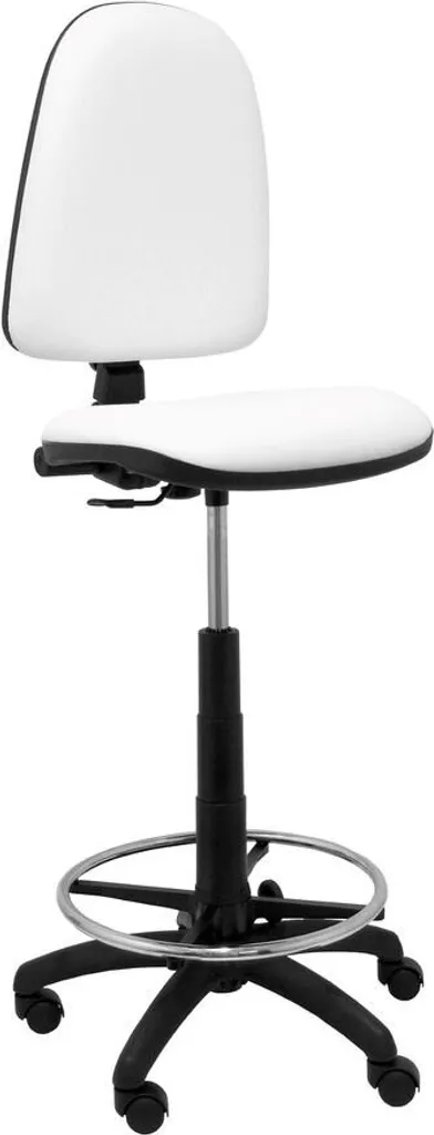 Tabouret blanc Ayna en simili-cuir haute qualité facile à nettoyer 75cm