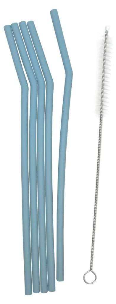 Pailles en silicone souples Smikkels : fini le plastique jetable bleu