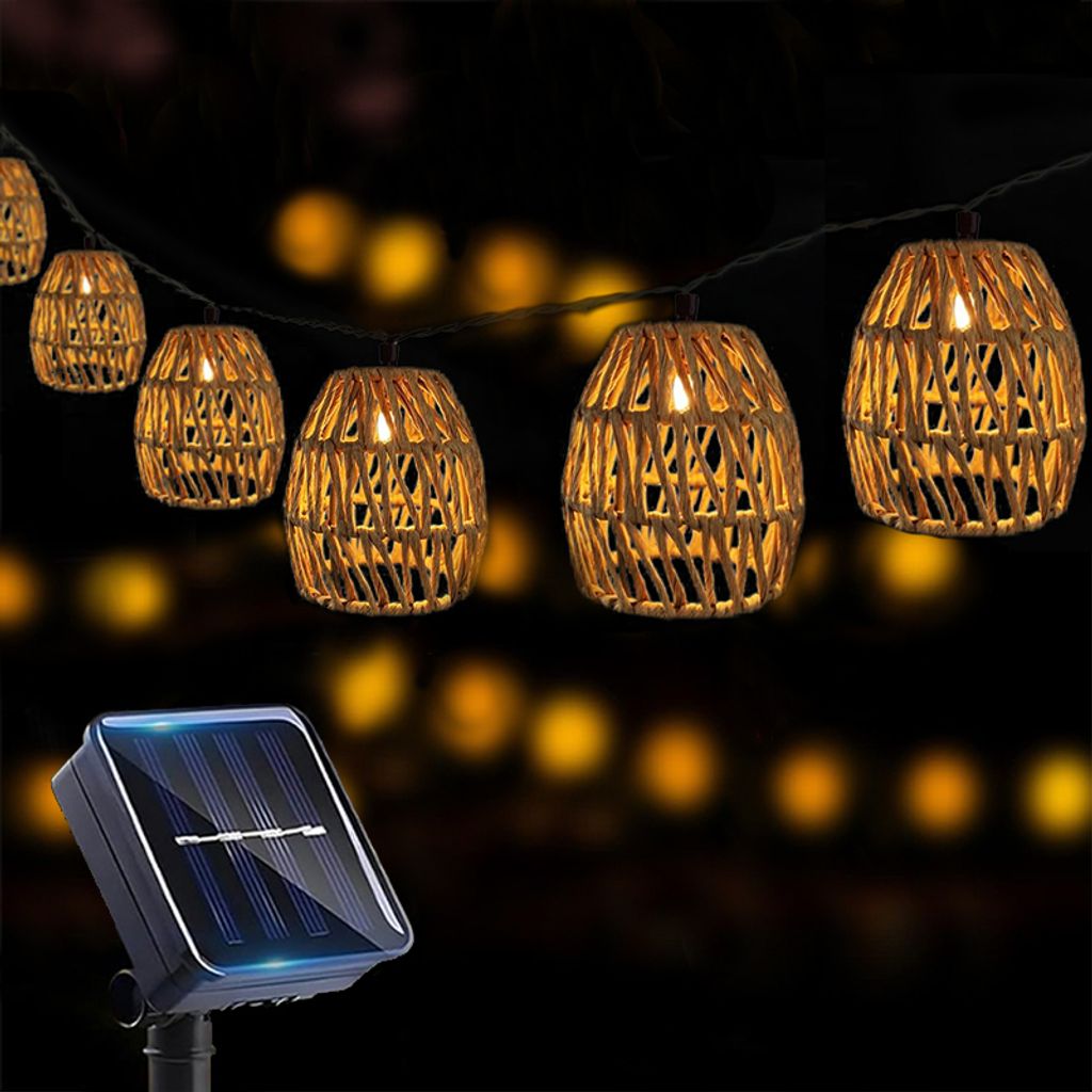 3,8m LED Solar Lampions Lichterkette Außen Wasserdicht Lichterketten für Garten Balkon Terrasse Party Hochzeit Deko