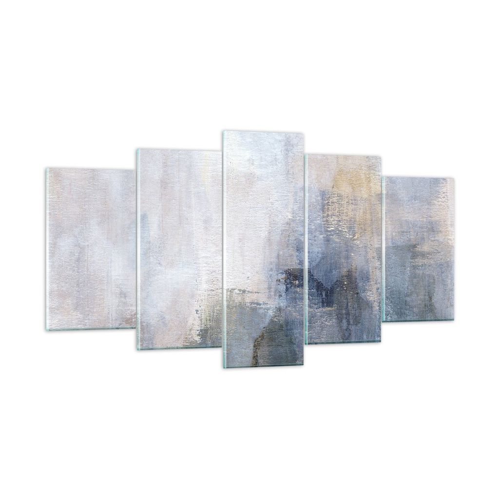 Bilder auf glas - 5 Teile - Leicht modern informell - 160x85cm - Glasbilder - Wandbilder - Bilder - zum Aufhängen bereit - Wanddekoration aus Glas...