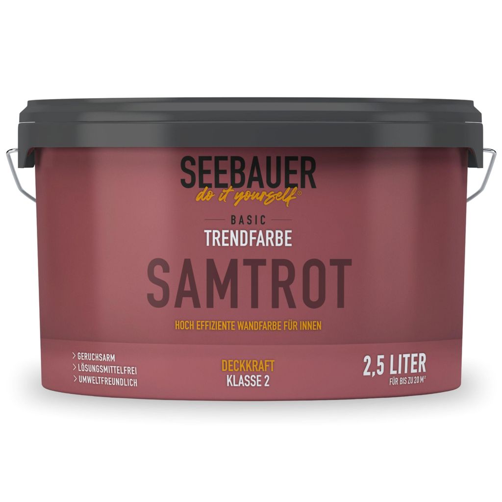 SEEBAUER diy Trendfarbe Rot 2,5L (No. T07 Samtrot) für den Produktbild 