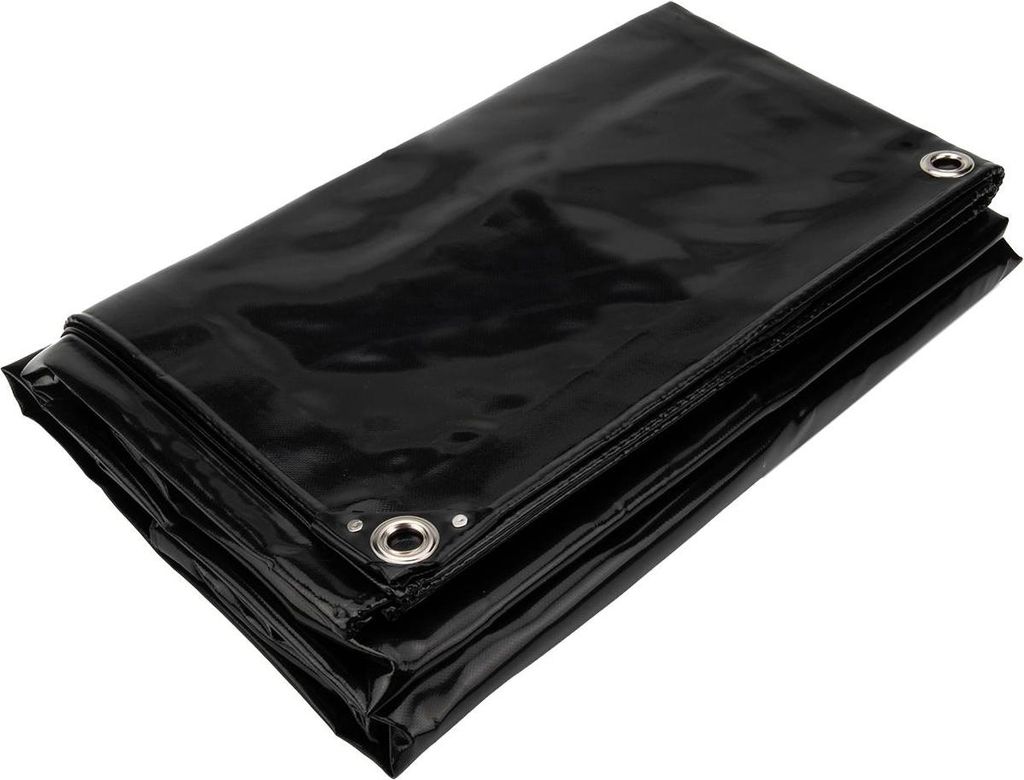 Abdeckplane PVC 650 g/m² Tiefschwarz 3x4m, 100 % wasserdicht, UV-beständig & extrem reißfest, mit Ösen alle 50 cm – entwickelt für extreme B...