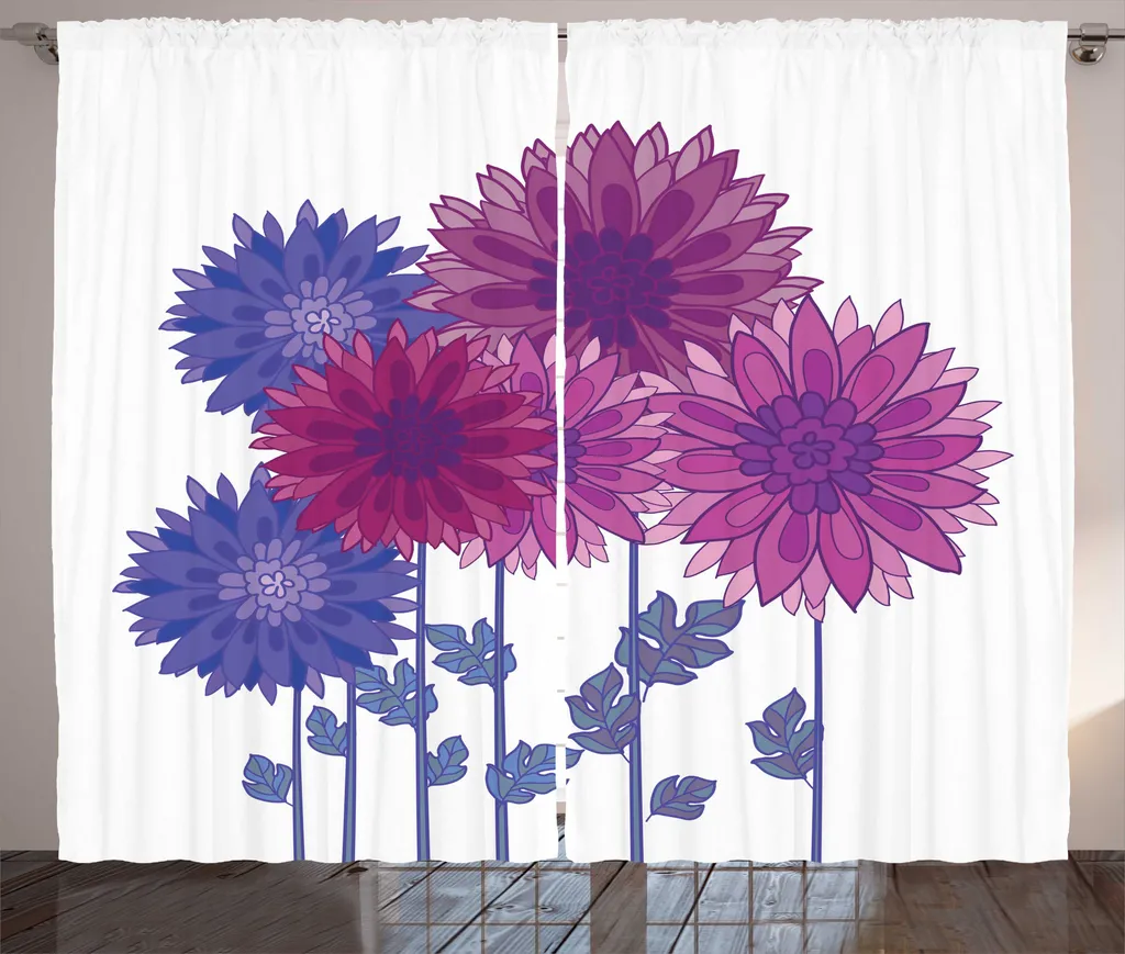 Rideaux de Salon pour Ambiance Rustique et Florale 280x225 cm Violet