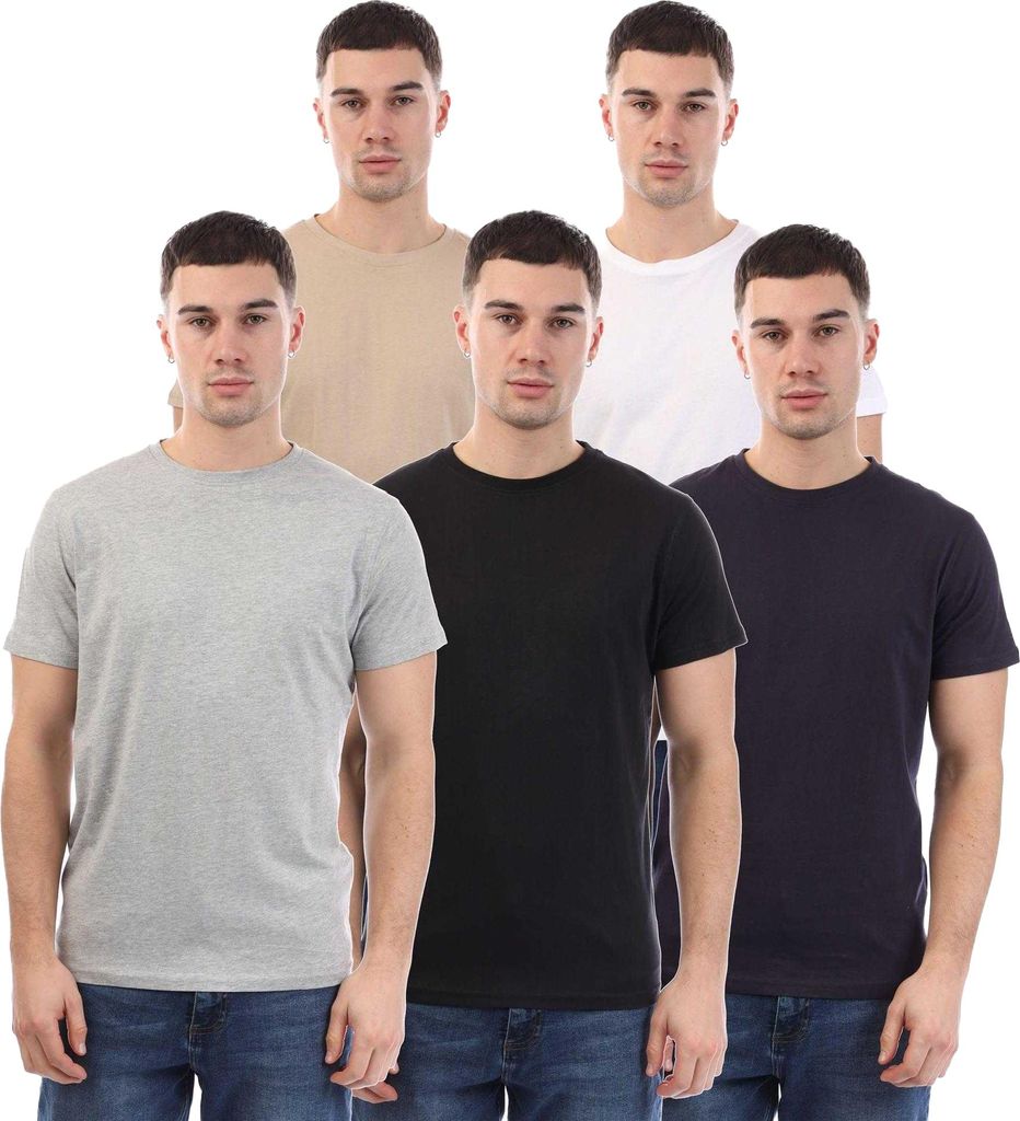 Duck and Cover - "Frankinz" T-Shirt für Herren (5er-Pack) GT10818 (XL) (Schwarz/Grau/Weiß/Beige)