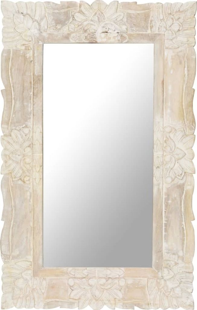 Spiegel Weiß 80x50 cm Mango Massivholz