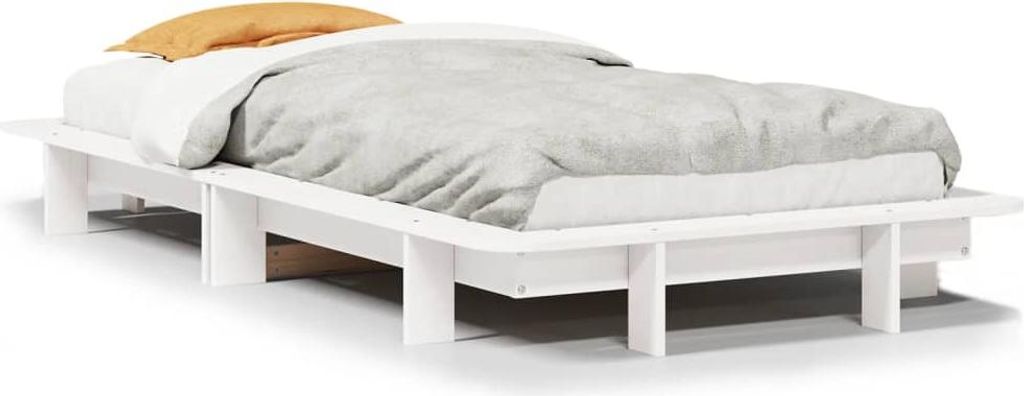 vidaXL Massivholzbett ohne Matratze Weiß 100x200 cm Kiefernholz