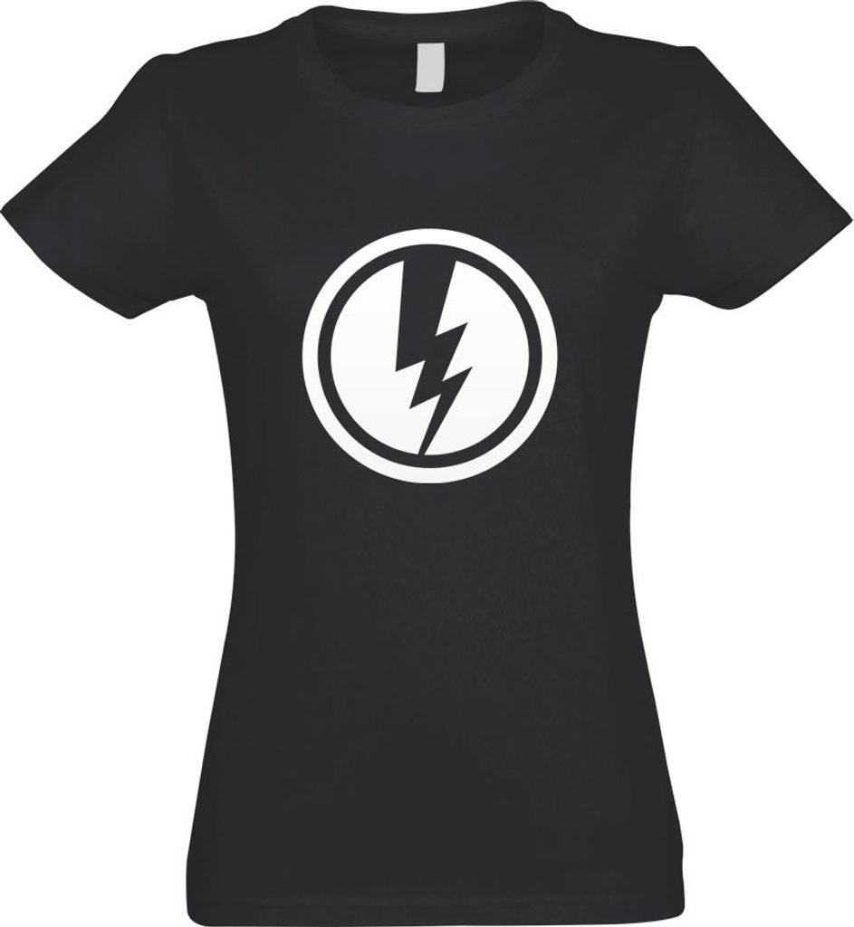 Kiwistar - T-Shirt tailliert - Damen - Graphit - Blitz - Strom Motiv 1 - mit Motiv Bedruckt - Funshirt Design - Sport - Freizeit - Damen - S