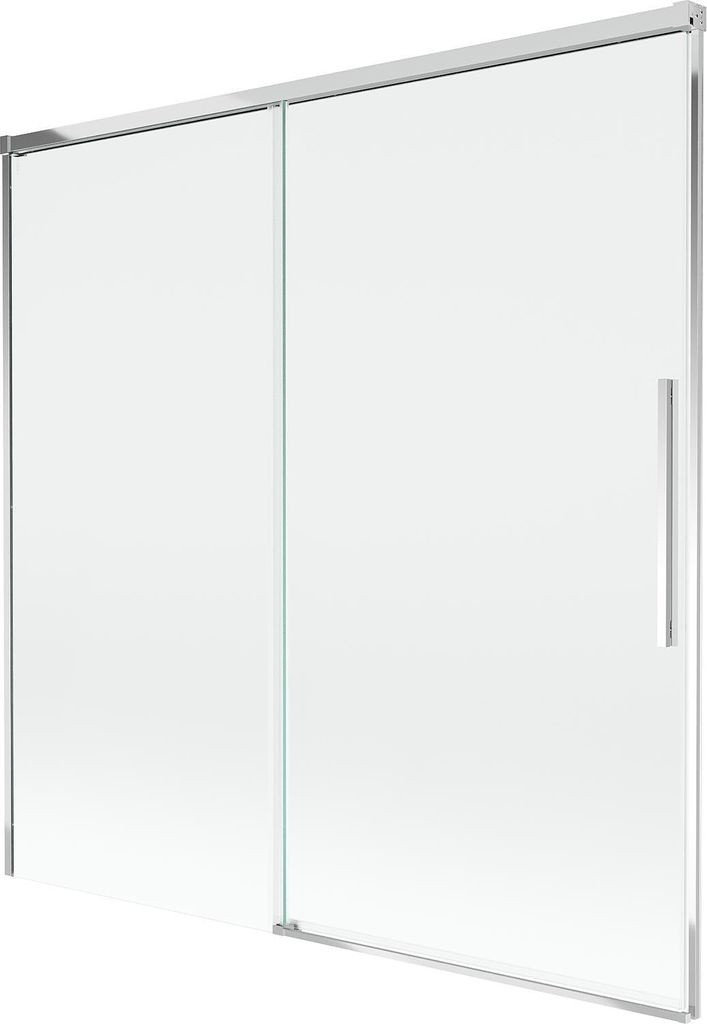 Mexen Rox Badewanne Paravent 2-flügelig zum Schieben 100 x 150 cm, transparent, Chrom - 8C9-100-003-01-00