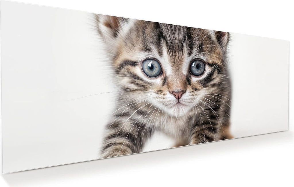 Glasbild 125x50cm in XXL für Wohnzimmer, Schlafzimmer Motiv Katzenjunges