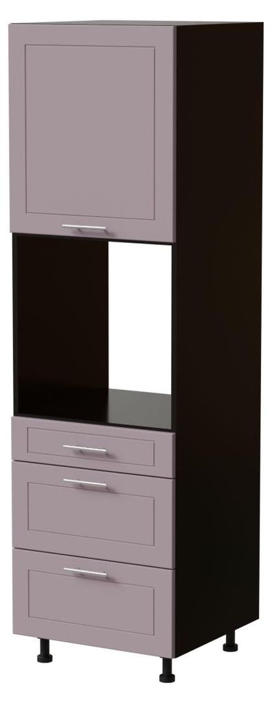 Backofenumbauschrank BARI 60x207cm lackiert Ausführung wählbar BA-D14/RU/3 (MRA),RAL 4009 pastellviolett matt,schwarz
