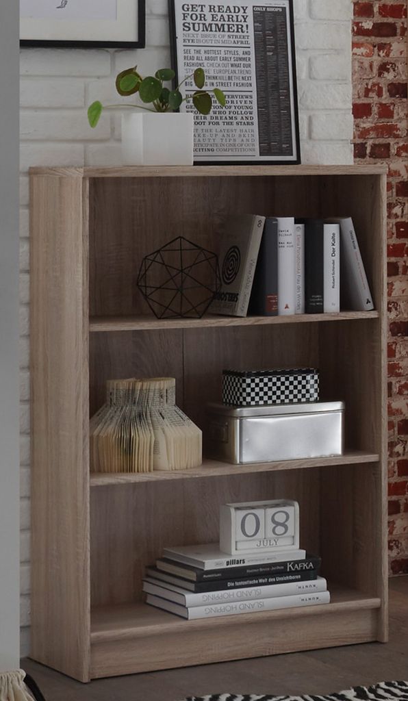 Regal Standregal Bücherregal Dekoregal Holzregal Beistellregal Büro "Olli IV" Sonoma-Eiche