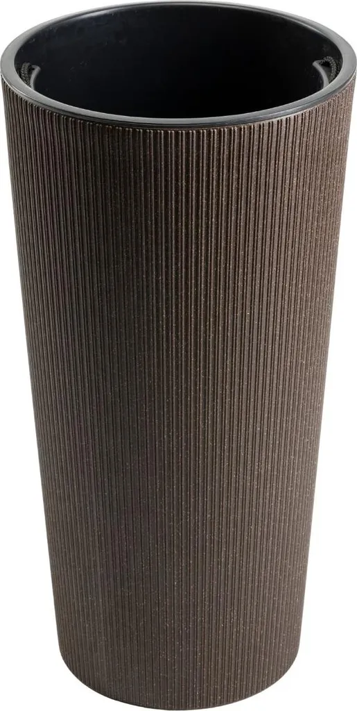 Bac à plantes marron strié 57x29 cm - Cache-pot moderne grand format - 5