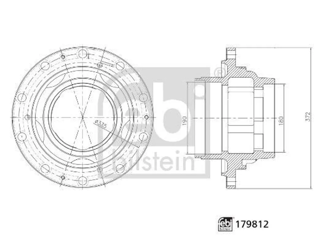 Moyeu de roue IVECO EUROTECH MP - Pièce de train roulant FEBI 179812