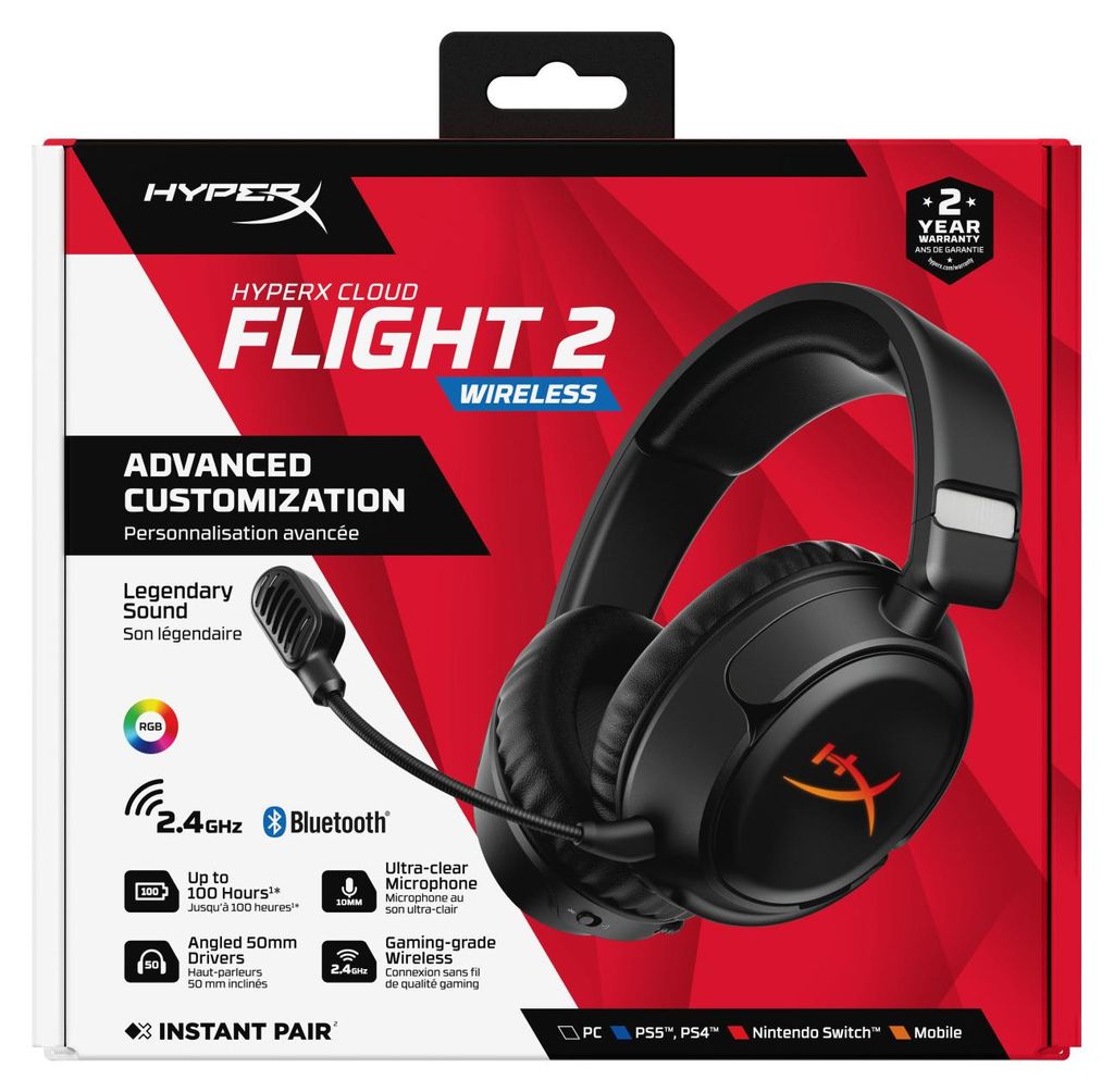 HyperX Cloud Flight 2 – Draadloze gaming headset (zwart), Productafbeelding 