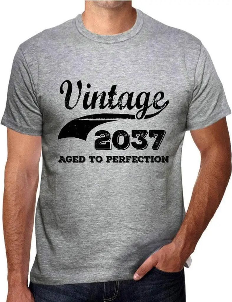Herren Grafik T-Shirt Bis zur Perfektion gereift 2037 – Aged to Perfection 2037 – Öko-Verantwortlich Vintage Jahrgang Kurzarm Lustige Druck Ge...