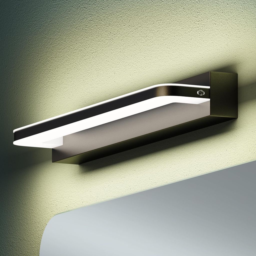 Mai & Mai Spiegelleuchte 40cm LED Badlampe| Spiegellampe, 4000K Badezimmer Lampe | LED Wandleuchte Sandschwarz 9W SparkLuxe