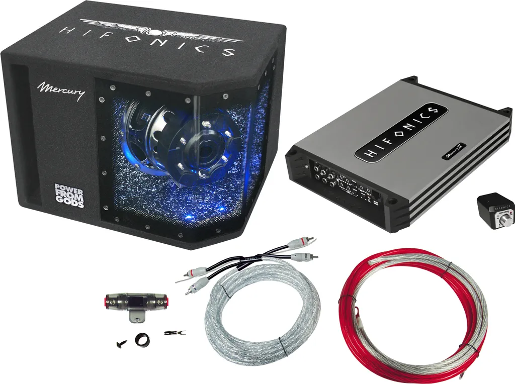 Pack Sono Voiture Complet avec Ampli 4 Canaux Hifonics MBP1000.4 Noir