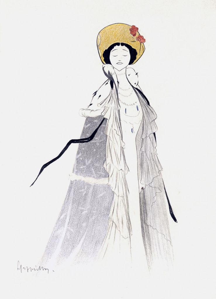 Poster 13x18cm Lina Cavalieri, Cappiello Vintage für das Wohnzimmer